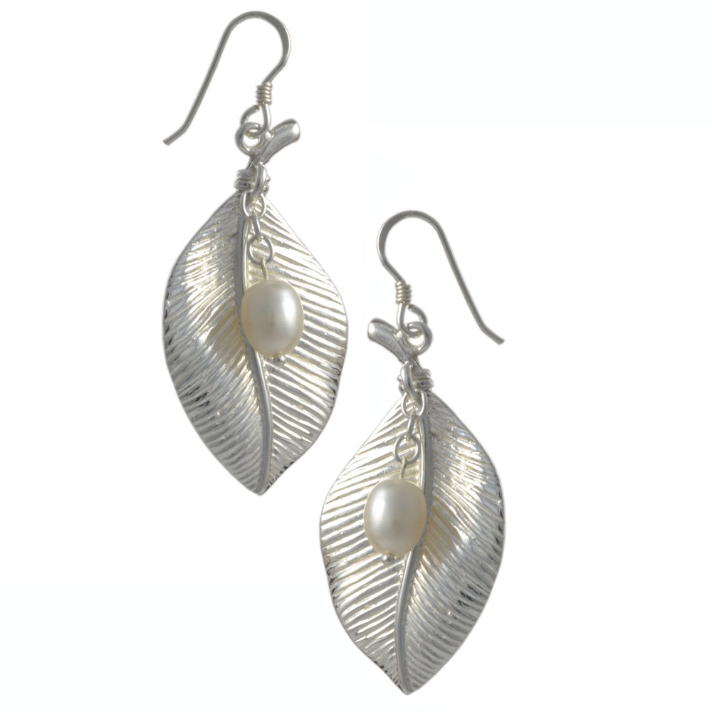 Sterling Silver Blossoming Fruit Leaves Earrings